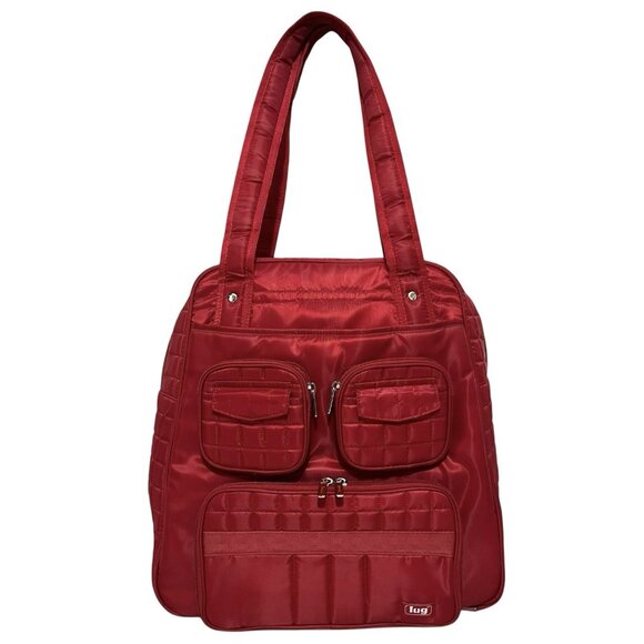 Lug Puddle Jumper Red Travel Tote Weekender Overnight Bag Gym 15" x 15" x 7" - Picture 1 of 8